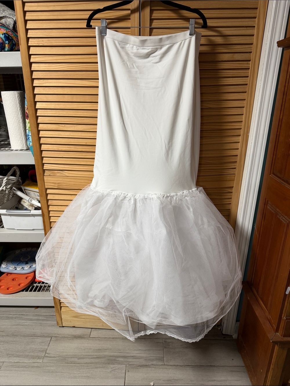 David's Bridal White Tulle Trumpet Petticoat Slip - Flared Underskirt